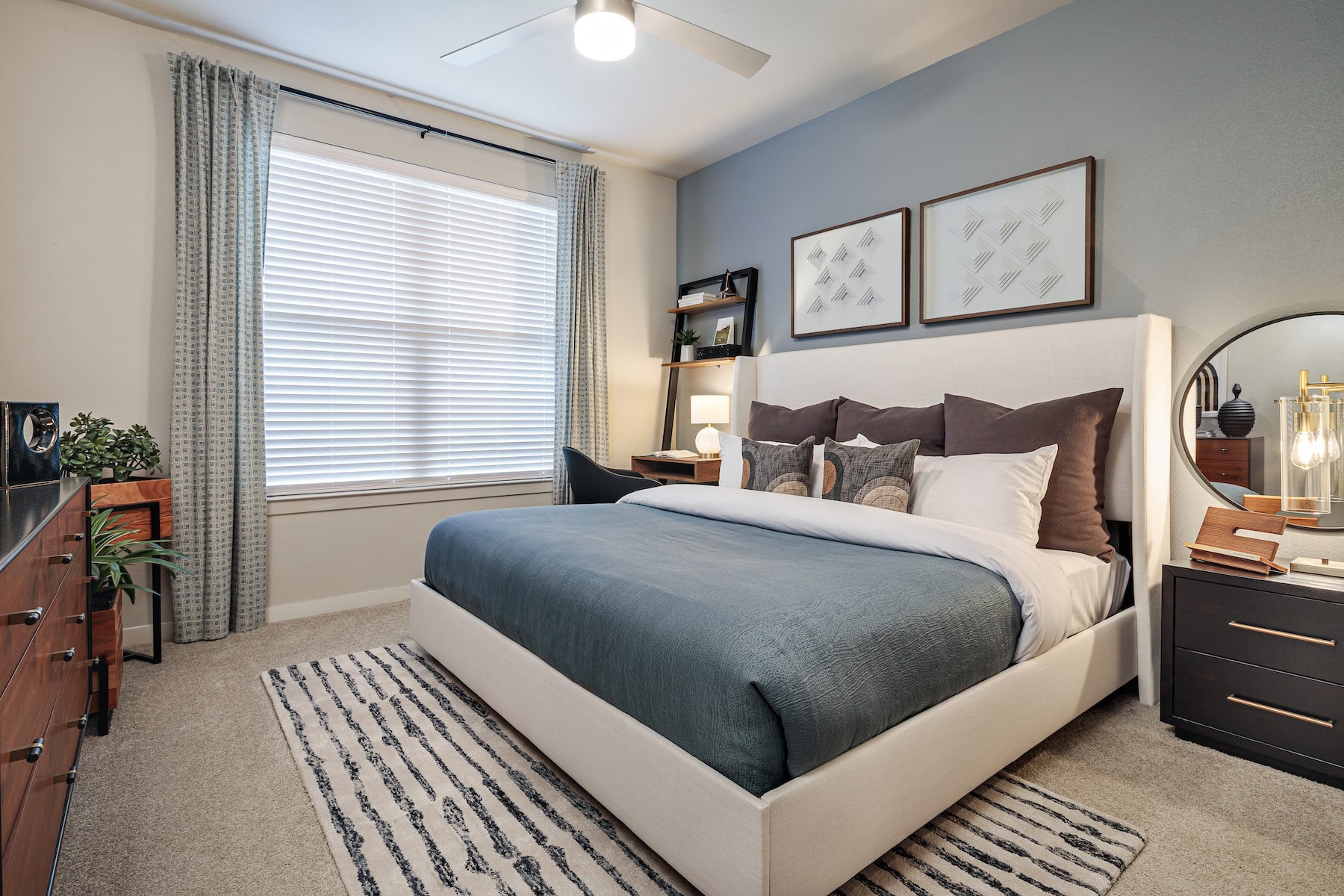 bedroom area with open space and modern decor