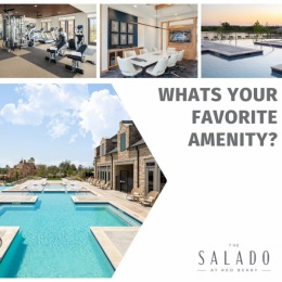 We want to know, comment down below your favorite amenity at The Salado at Red Berry. #poolside #saladoredberry #amenities Instagram post from @saladoatredberry on July 26, 2021 13:01:25pm